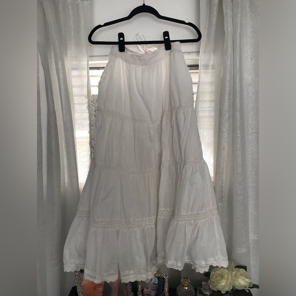 Organic White Boho Skirt
